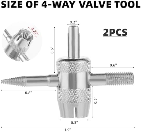 2 Pcs 4-Way Valve Core Tool Tire Valve Tools 4-in-1 Tyre Valve Removal Tool - Image 2