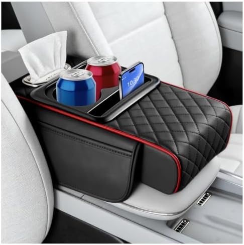 5-in-1 Car Center Console Cover, Leather Car Armrest Cover by Unknown