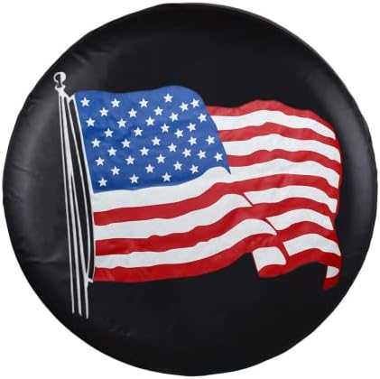 American Flag Black Spare Tire Cover by JaykeJoy