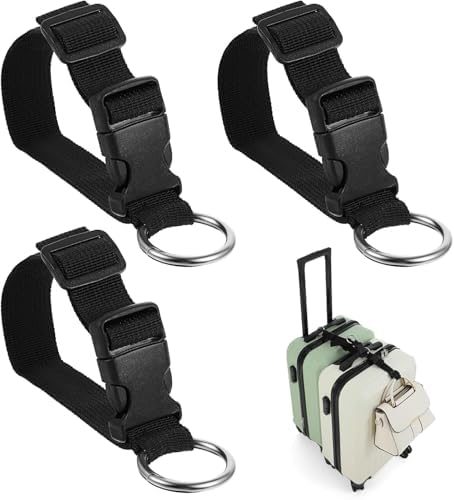 3Pcs Add A Bag Luggage Connector Straps Black Adjustable Suitcase Strap by Unknown