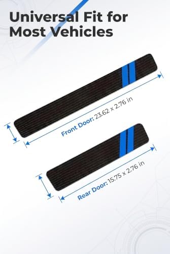 4 PCS Door Sill Protectors, Anti-Scratch Door Edge Guards, Carbon Fiber Leather - Image 2