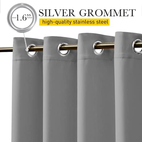 NICETOWN Gazebo Curtains Outdoor Waterproof W100 x L84 in Silver Grey - Image 2