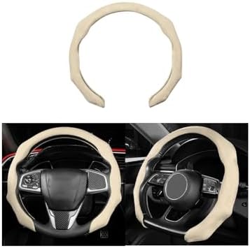 Mandark 15 Inch Car Steering Wheel Cover, Light Yellow by Unknown