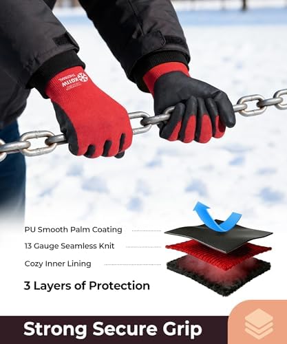 KAYGO Winter Work Gloves Thermal Insulated, PU Coated, 12 Pairs - Image 3