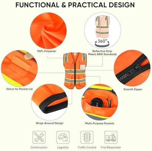 TICONN High Visibility Reflective Safety Vest - Image 2