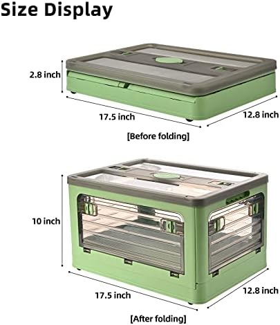 32Qt Plastic Storage Bins with Lid, Collapsible Storage Bins with Wheels - Image 2