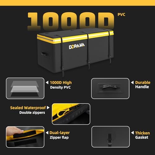 Hitch Cargo Carrier Bag 100% Waterproof Hitch 18.2 Cubic Feet 58.5" x 22" x 25" - Image 3