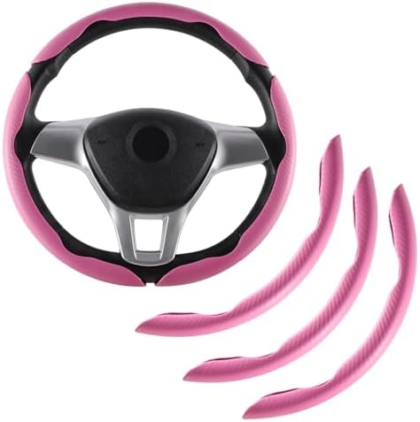 Amiss 3pcs Carbon Fiber Anti-Skid Steering Wheel Cover, Waterproof & Segmented by Amiss