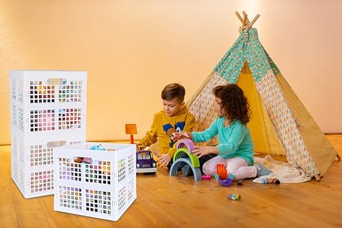 Eslite 3-Pack Collapsible Plastic Storage Crates, Foldable Crates - Image 7