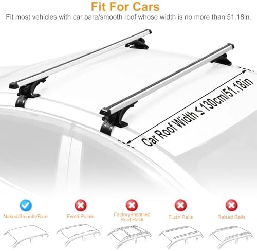 47.24in Universal Top Roof Rack Cross Bar Cargo Carrier Aluminum Crossbar Rack - Image 4