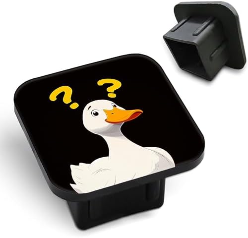 White Duck Hitch Receiver Cover 2" Yellow Question Marks Trailer Hitch Cover by Unknown