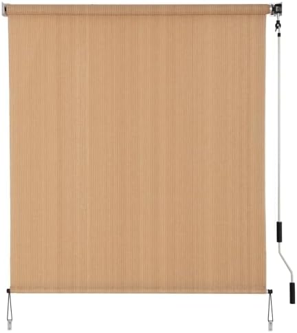 SMONTER Outdoor Sunshade Roller Shade 5'W x 6'H, Exterior Cordless Roll Up by SMONTER