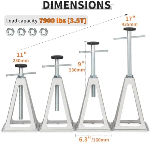 4PK RV Leveling & Stabilizer Jacks, 7900 lbs Camper Stack Jack Stands - Image 2