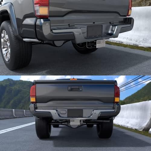 Chrome Line American Flag Metal Trailer Hitch Cover - Image 5