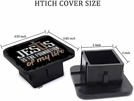 Bible Verse Safe Square Trailer Hitch Cover 2 Inch, Jesus is The Foundation of - Image 2
