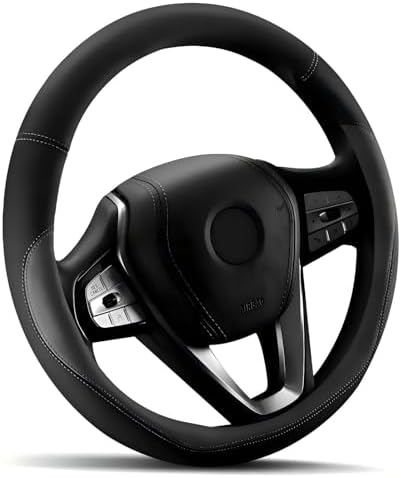HOTOR Car Leather Steering Wheel Cover Universal 15.5"-16" by HOTOR