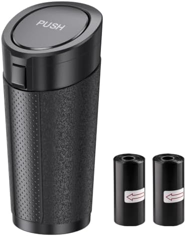 Car Trash Can with Lid, Mini Cup Holder Trash Can with 30 Bags, 900ML by Unknown