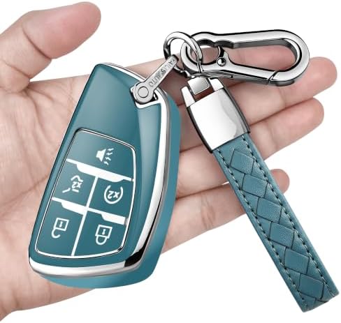Soft Key Fob Cover with Keychain, 2021-2026 Chevy GMC Smart Key Protector by Sindeda