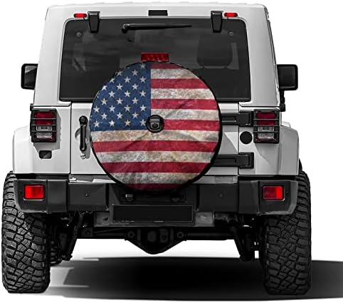 Delerain American Flag Spare Tire Cover by Delerain