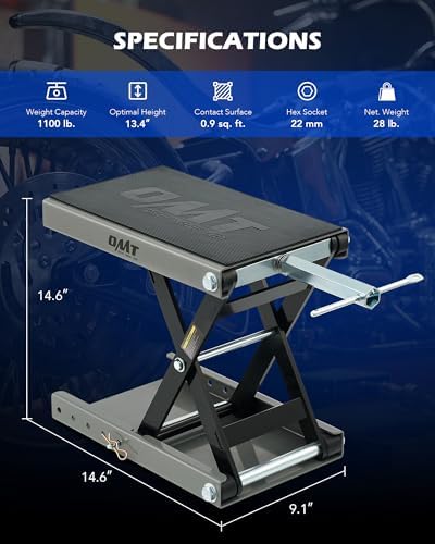 OMT Motorcycle Lift, 1100lb Scissor Jack Stand - Image 2