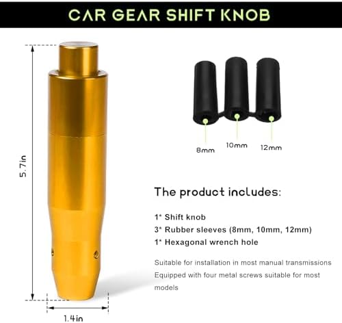Automatic Shift Knob with Push Button, 5.7" Weighted Shifter Lever Handle Car - Image 2