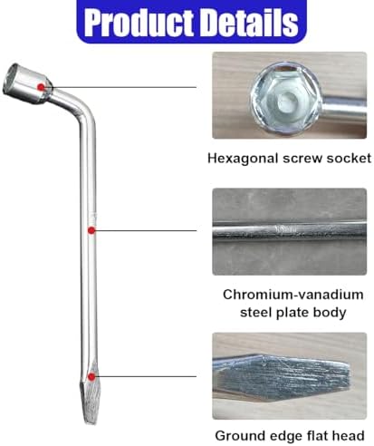 19mm Car Spare Tire Lug Wrench, L-Type Auto Tire Replacement Tool - Image 3