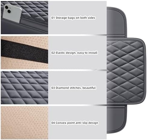 Leather Waterproof Car Armrest Console Pad - Image 6