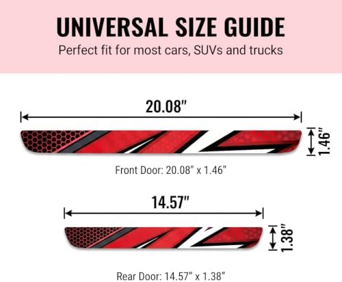 4 PCS Car Door Sill Protector, Passionate Racing Style Threshold Decor Guard - Image 2