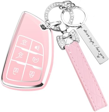 for Chevy Key Fob Cover, 6 Button TPU Protection Case by HEKBRYN