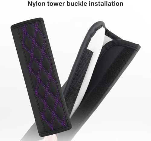 2PCS Car Seat Belt Cover Pads, Leather Seatbelt Covers Protect Shoulder and - Image 5