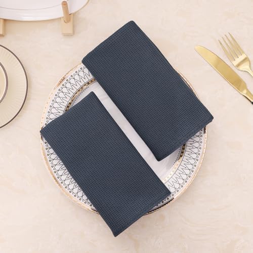Homaxy 100% Cotton Waffle Weave Kitchen Towels, 12 Pack, Dark Grey - Image 6