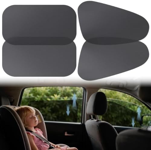 4PCS Car Window Shades, Roll Windows Down丨Static Cling丨No Impact On Driving by Lonyaqui