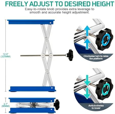8inch x8inch Lab Jack Stand Platform, Anodized Aluminum Top Deck Laboratory - Image 3