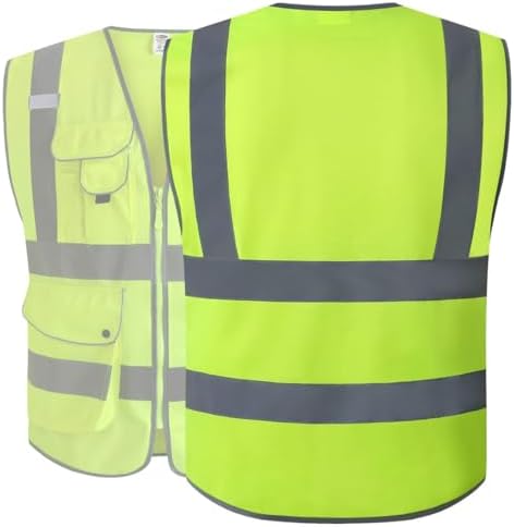 JKSafety 20 Pack Safety Vest for Men Women Reflective JK156 Yellow M - Image 5