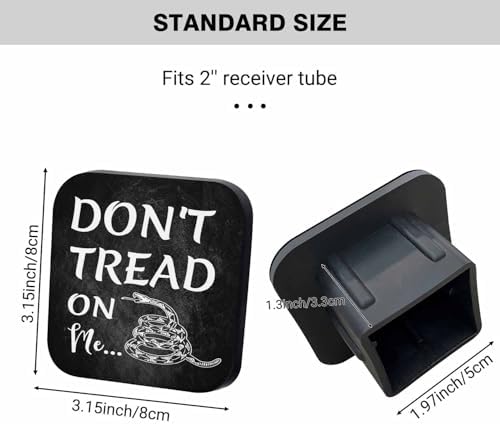 Swono Trailer Hitch Receiver Cover Don't Tread on Me 2in Tow Truck Cap - Image 2