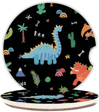 Cute Dinosaur Cup Holders Car Coasters Set by Unknown