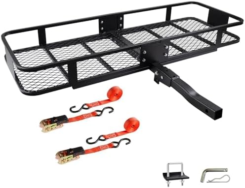 Fouwick 60"x 20"x 6" Folding Trailer Hitch Mount Cargo Carrier, 500LBS Capacity by fouwick