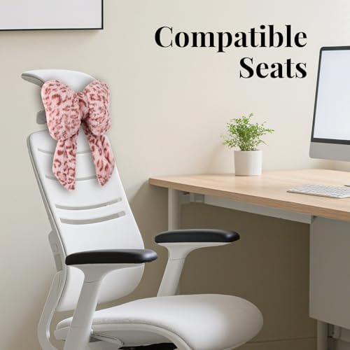 2 Pack Bow Car Headrest Pillow Comfortable Soft Plush Head Rest Cushion - Image 5