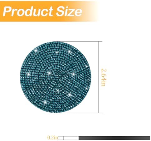 Osilly 4PCS 2.75 Inch Rhinestone Cup Holder Coasters, Light Blue - Image 2