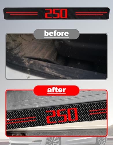 Door Sill Protectors for Ford F250, Carbon Fiber Leather Front/Rear Door Sill - Image 2