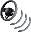 Car Steering Wheel Cover Leather 14.5-15 in Universal 3Pcs Set Gray by HOME