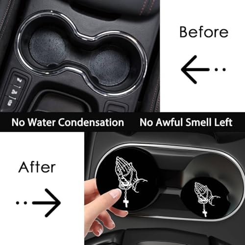2Pack White Bear Car Cup Holder Coaster Neoprene Car Coasters - Image 6