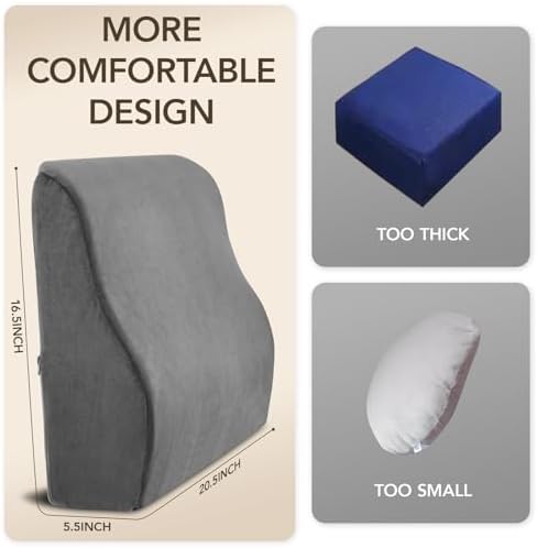 Lumbar Support Pillow for Recliner, Large Memory Foam Back Support Cushion for - Image 4