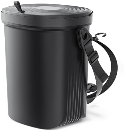 Waretary Car Trash Can with Lid, Leakproof Silicone, 2 Gallon by Createabetterlifeforyou