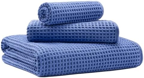 MICROFI New Microfiber Waffle Bath Towels, 3 Pieces, Fast Drying, Lint Free by Unknown