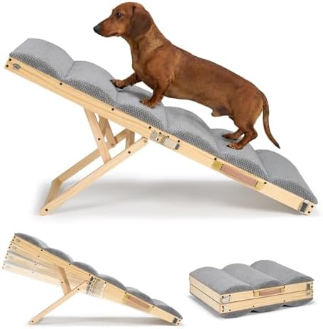 Veehoo Foldable Dog Ramp for High Bed Couch Large Dogs 17" W by Veehoo