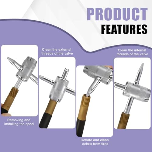 vvag 4-Way Valve Stem Core Removal Tool, Tire Valve Core Removal Tool, - Image 5