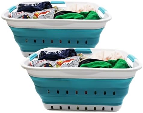 SAMMART 42L Collapsible Plastic Laundry Basket by SAMMART