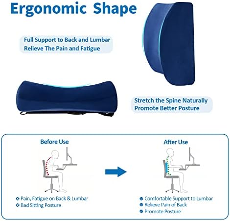 SAIREIDER Office Chair Lumbar Pillow, Memory Foam Back Support Pillows - Image 2