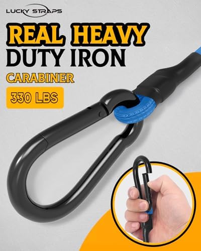 8 Pack 24" Carabiner Bungee Cords Heavy Duty Outdoor, 190 Lb Break Strength - Image 3
